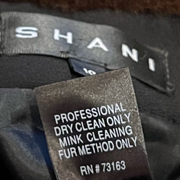 SHANI Mink Collar Jacket Blazer Style Belted Size 10 Black Brown Lined FLAWLESS - Picture 8 of 13